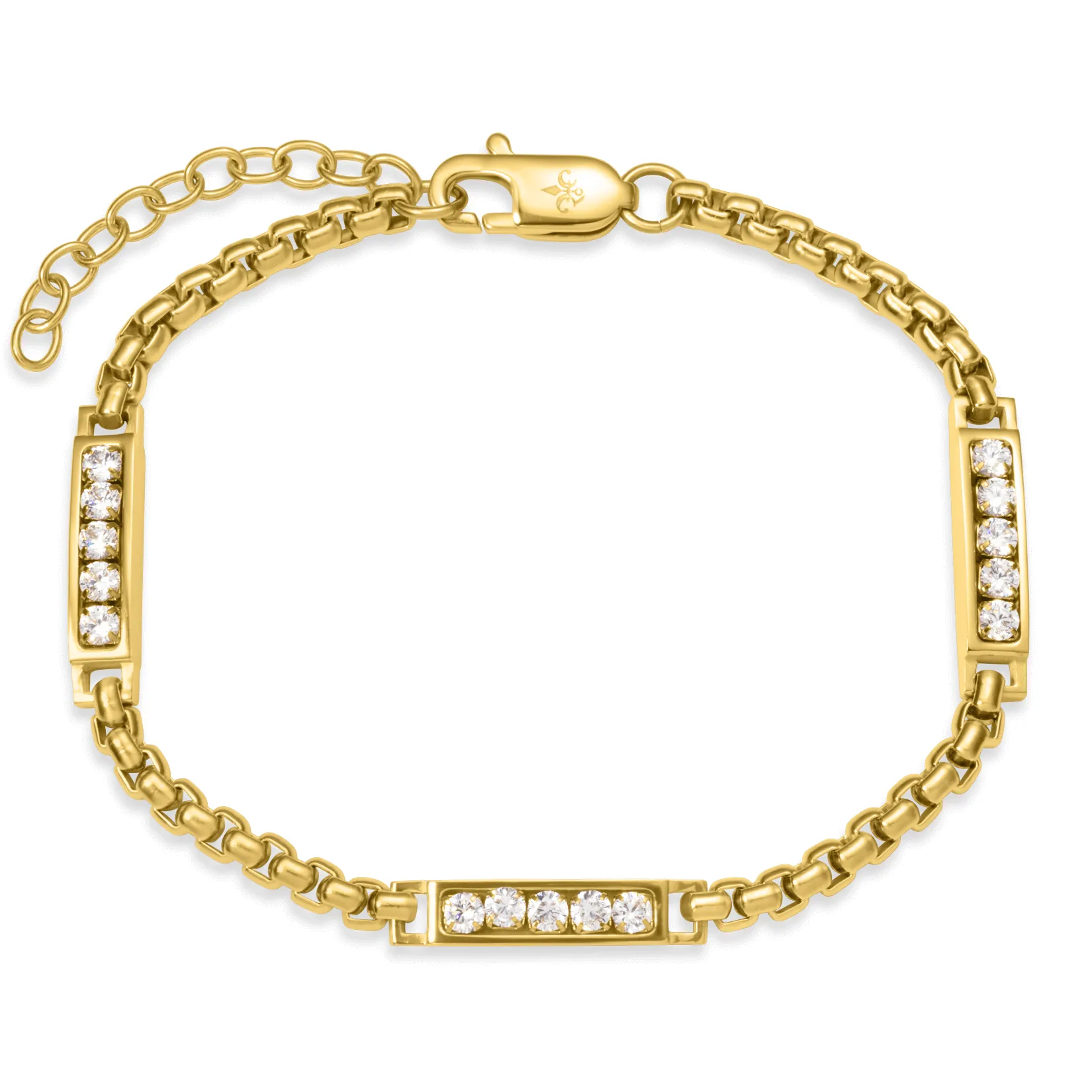 MELAYU4D The Atlas Ice Bracelet dengan lapisan emas 18K dan batu cubic zirconia