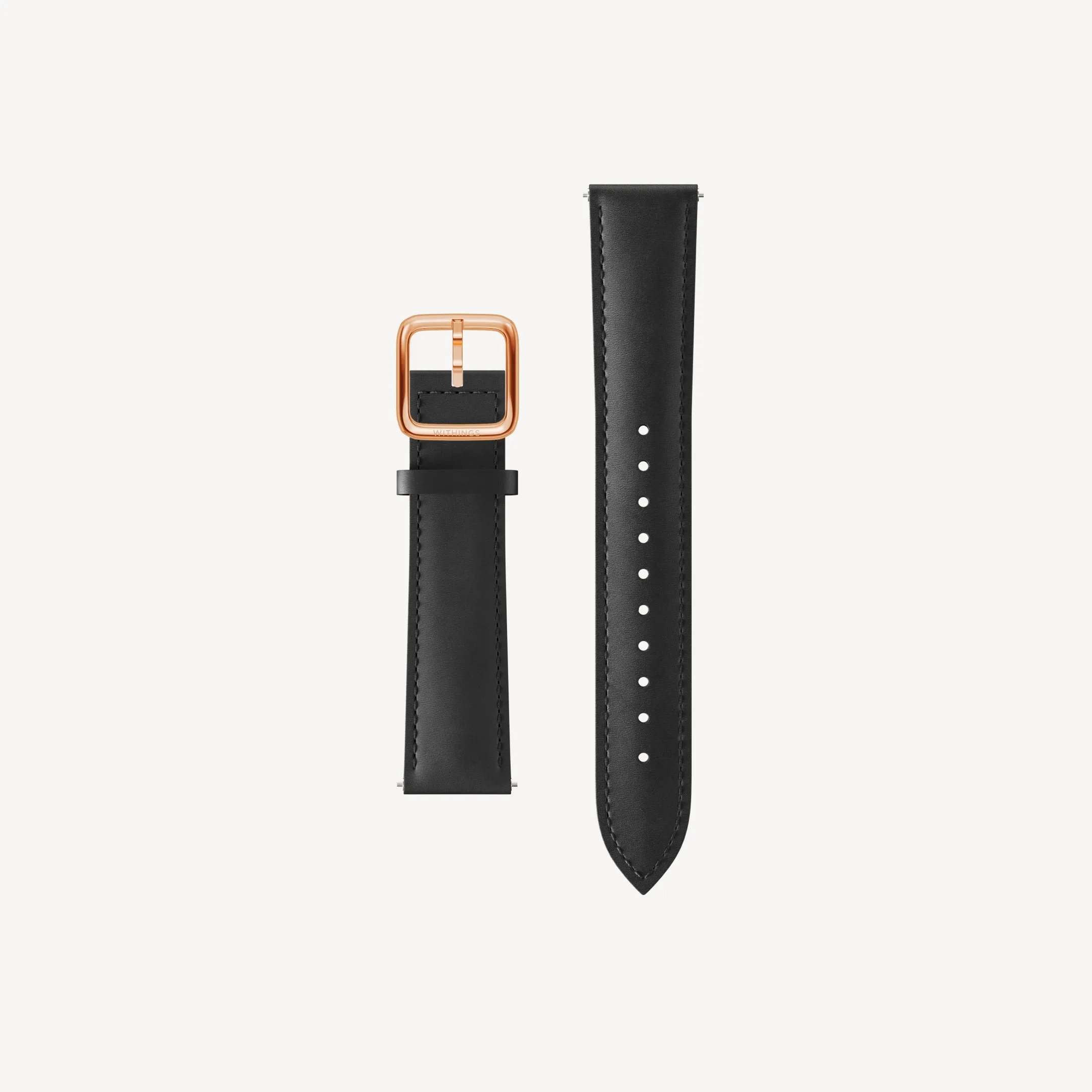 Strap jam tangan kulit hitam Curved Leather Wristband dari UGSLOT
