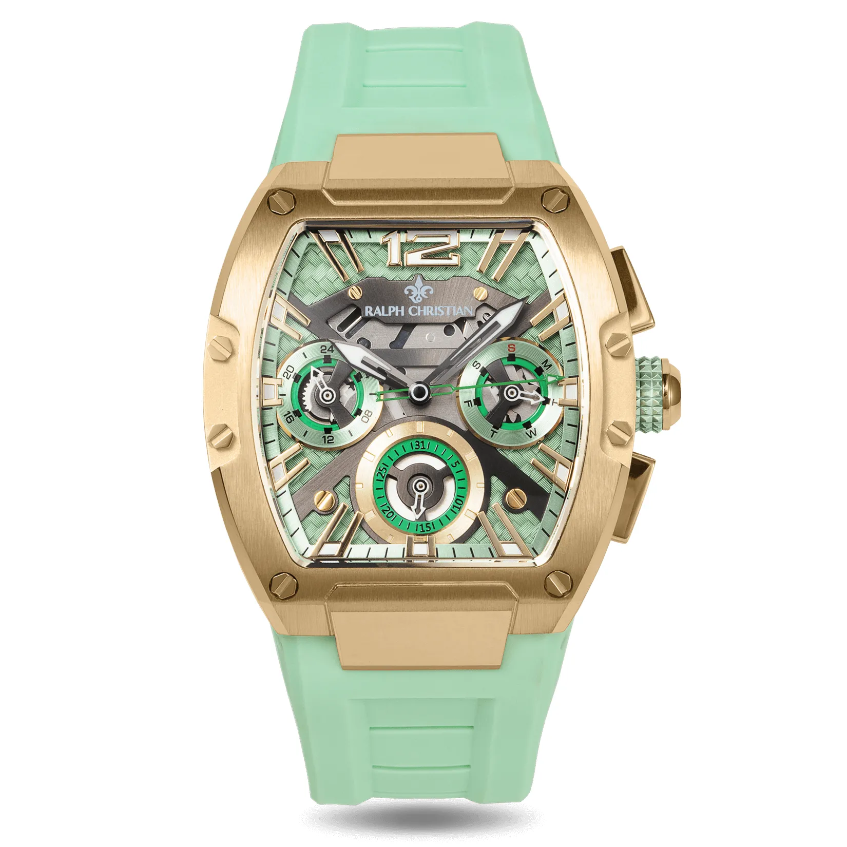 MELAYU4D The Intrepid Sport Ladies Emerald Mist dengan strap silikon hijau dan dial skeleton