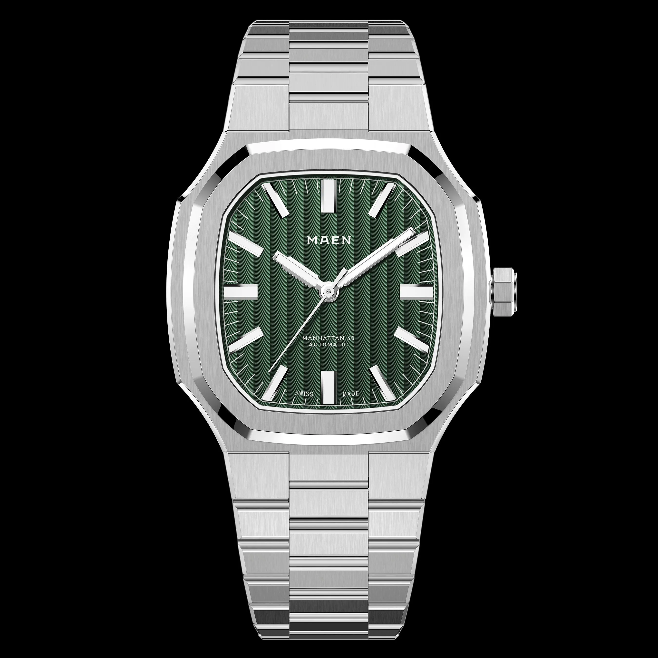 Estetika desain jam tangan klasik dengan bezel oktagonal dan gelang terintegrasi