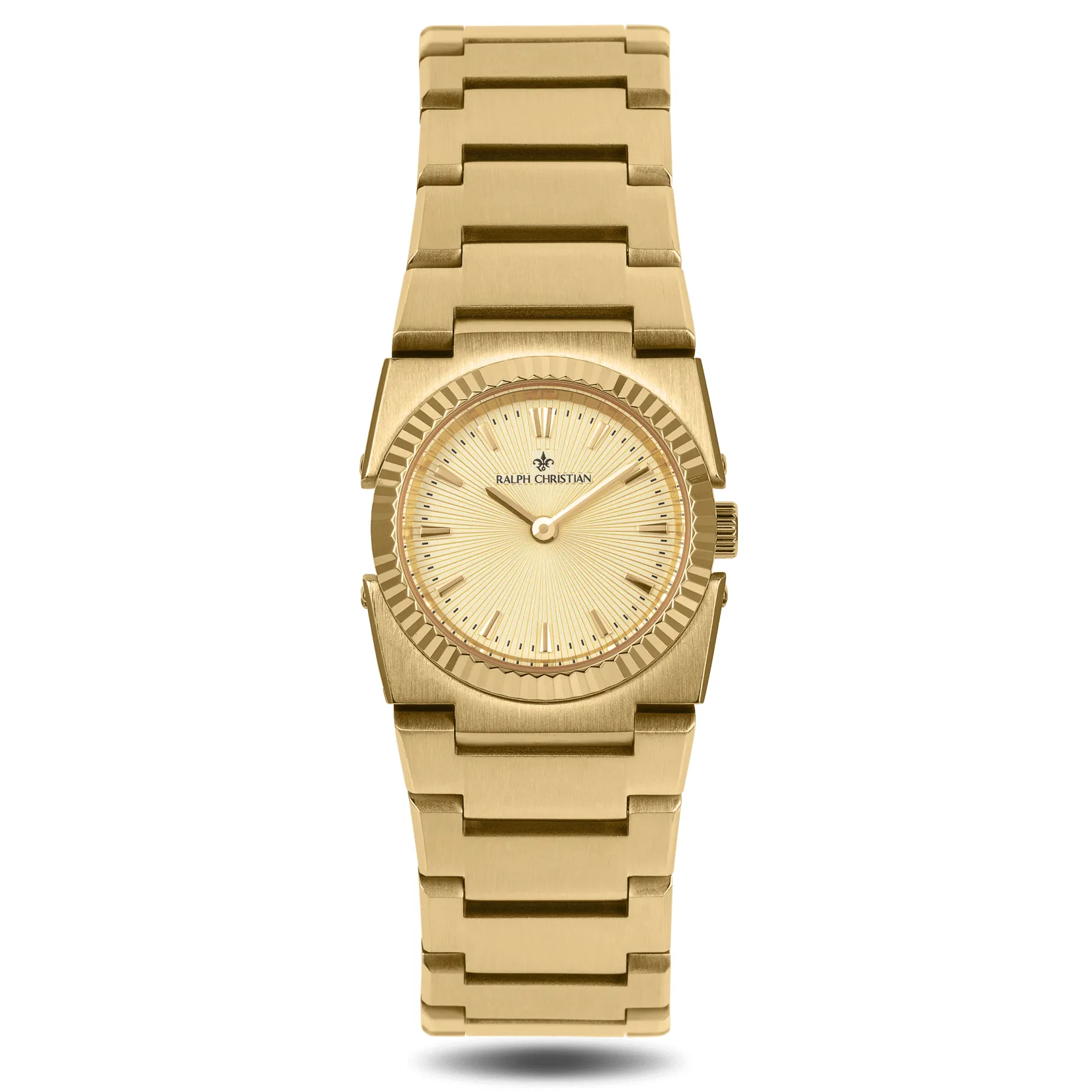Jam tangan wanita PROSLOT The Riviera Champagne Gold dengan casing stainless steel berlapis emas